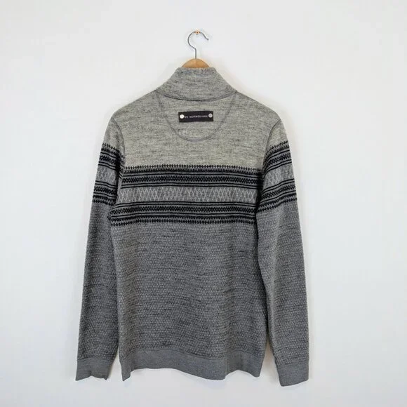 We Norwegians Mens 100% Merino Wool 1/4 quarter zip sweater - Picture 4 of 10